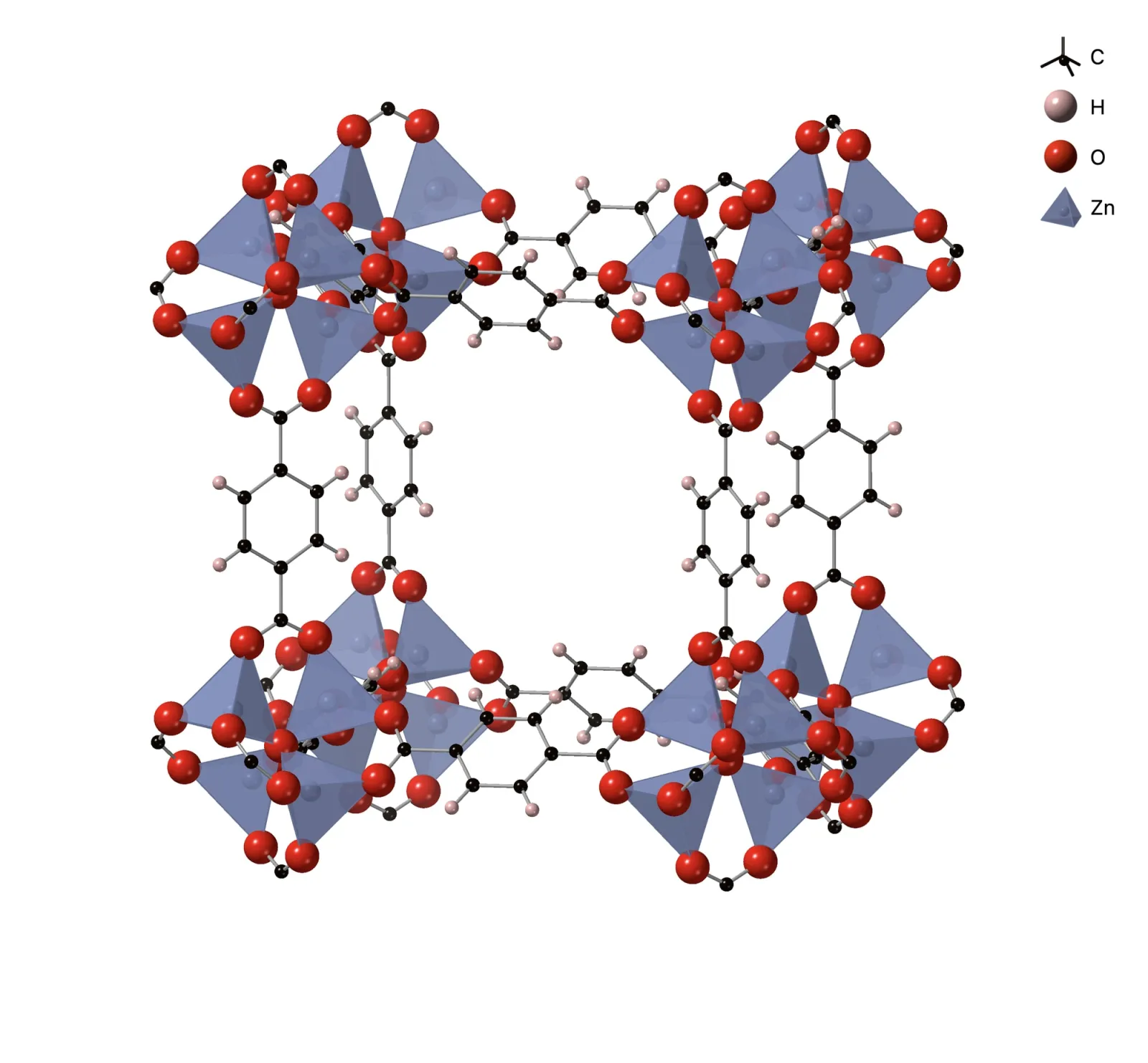 Estrutura cristalina de um material poroso do tipo MOF